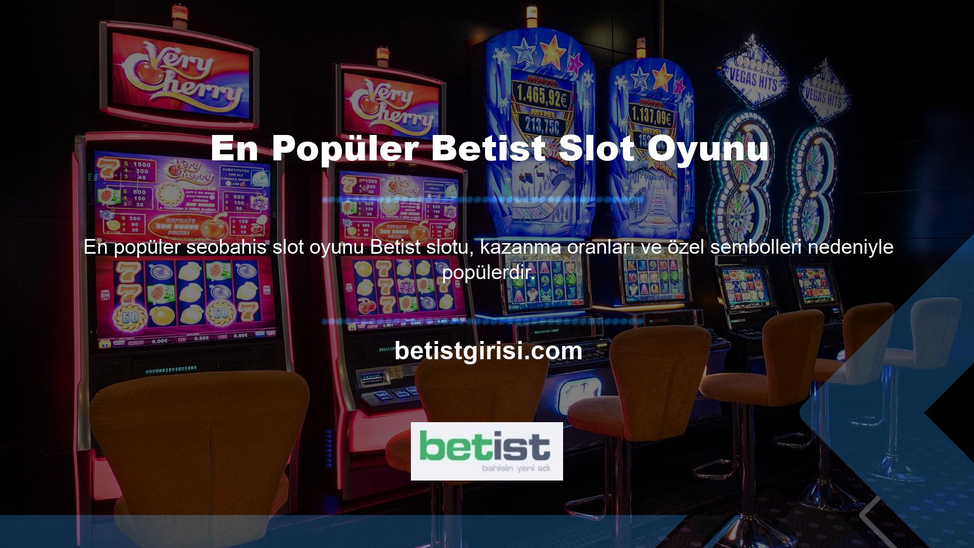 En popüler Betist slot makinesi oyunları, casino oyun ismine ``Oyun Sağlayıcı'' alt başlığı altında eklenmiştir